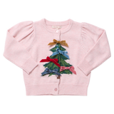 Girls Constance Sweater - Tree Bows