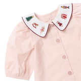 Girls Noelle Top - Nutcracker Embroidery
