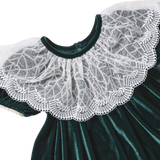 Baby Girls Caroline Dress Set - Evergreen Velour