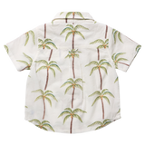Boys Jack Shirt - Cream Palm Trees