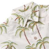Boys Jack Shirt - Cream Palm Trees