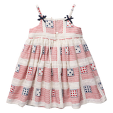 Girls Tia Dress - flag embroidery
