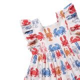 Girls Elsie Dress - Lobsters and Crabs
