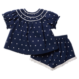 Girls Millie 2-PC Set - Navy Dot