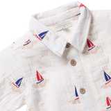 Boys Jack Shirt - Sailboat Embroidery