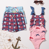 Baby Boys Swim Trunk - Navy Flag