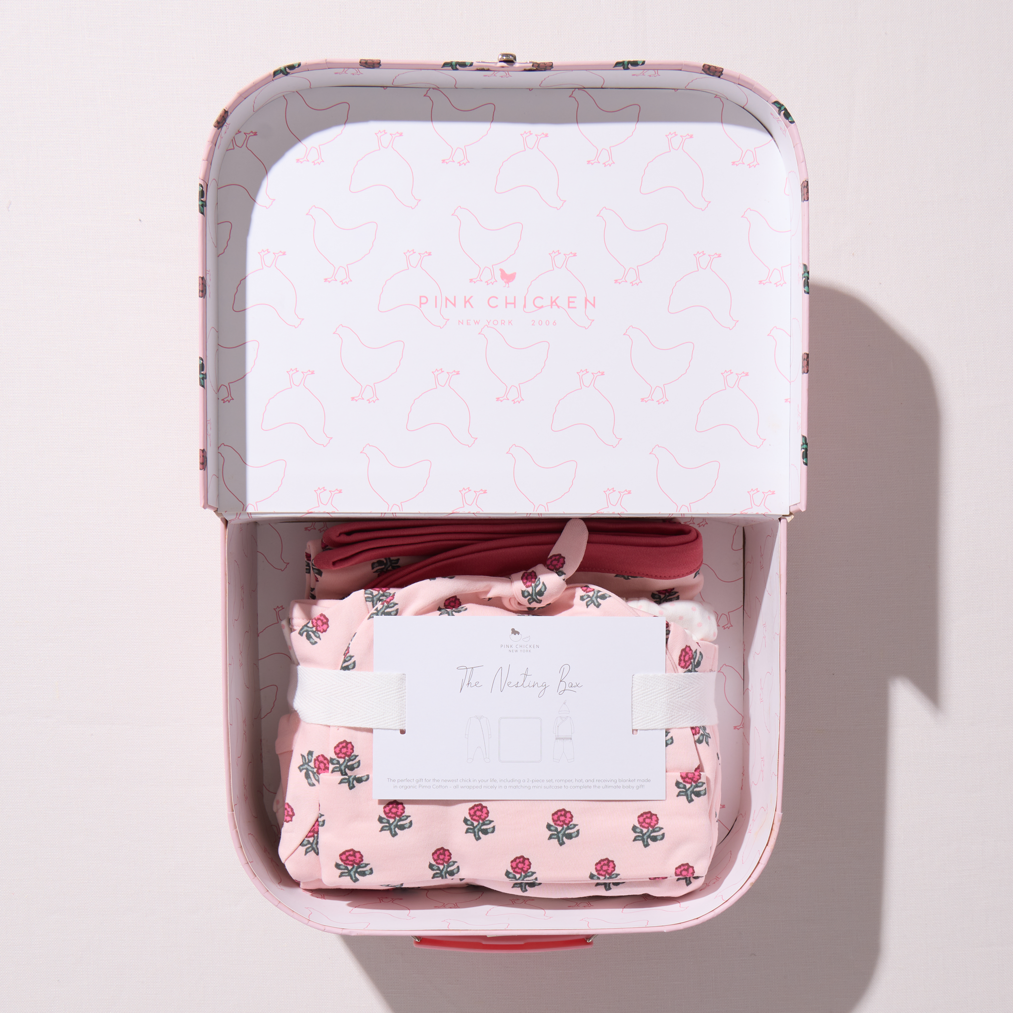 Katie VIRGIN UP drawers ピンクフラワー Nesting Box Baby Take Home Set - Pink Tiny Flower – Pink Chicken