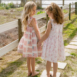 Girls Waverly Dress - Red Ditsy Stars