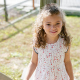 Girls Waverly Dress - Red Ditsy Stars