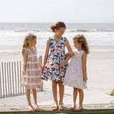 Girls Waverly Dress - Red Ditsy Stars