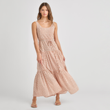Womens Marilyn Tank Dress - Pink Prairie Block Print