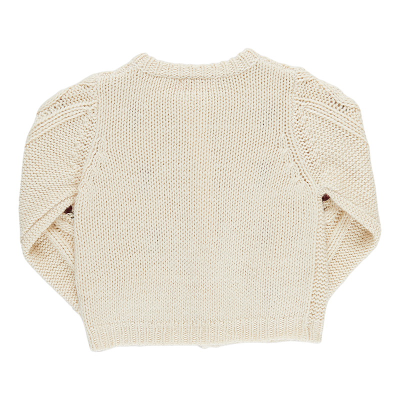Baby Girls Dalia Diamond Sweater - Cream Floral Embroidery
