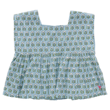 Girls Kamari Top - Blue Prairie Block Print