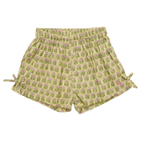 Girls Jules Short - Green Prairie Block Print