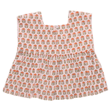Girls Kamari Top - Pink Prairie Block Print