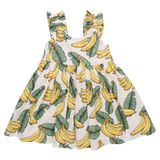 Girls Via Dress - Banana Leaves