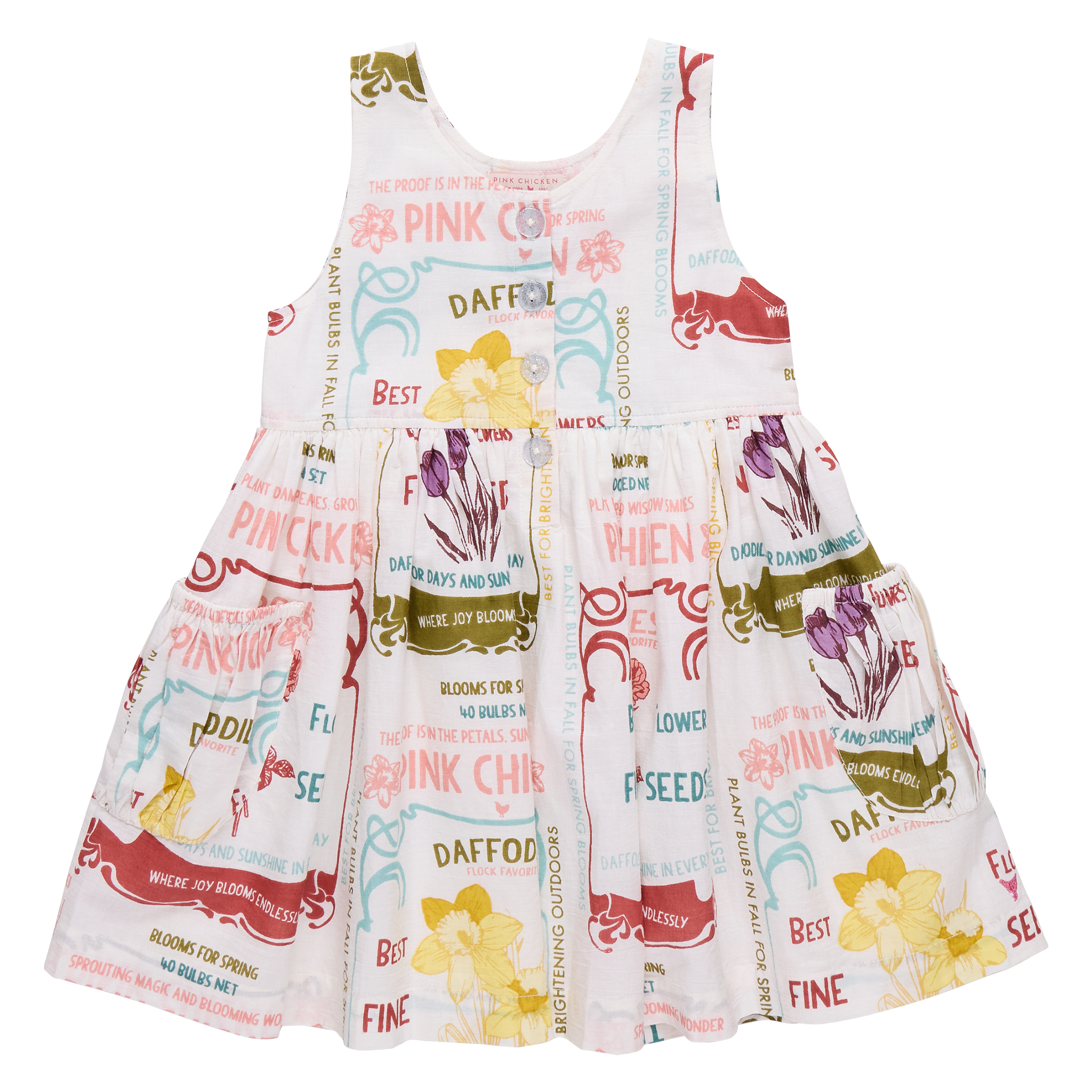 pink chicken alphabet dress Girls Kit Dress