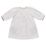 Girls Ava Dress - Green Embroidery