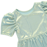 Girls Lame Laurie Dress - Ice Blue