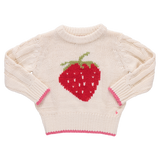 Girls Haven Sweater - Cream Strawberry