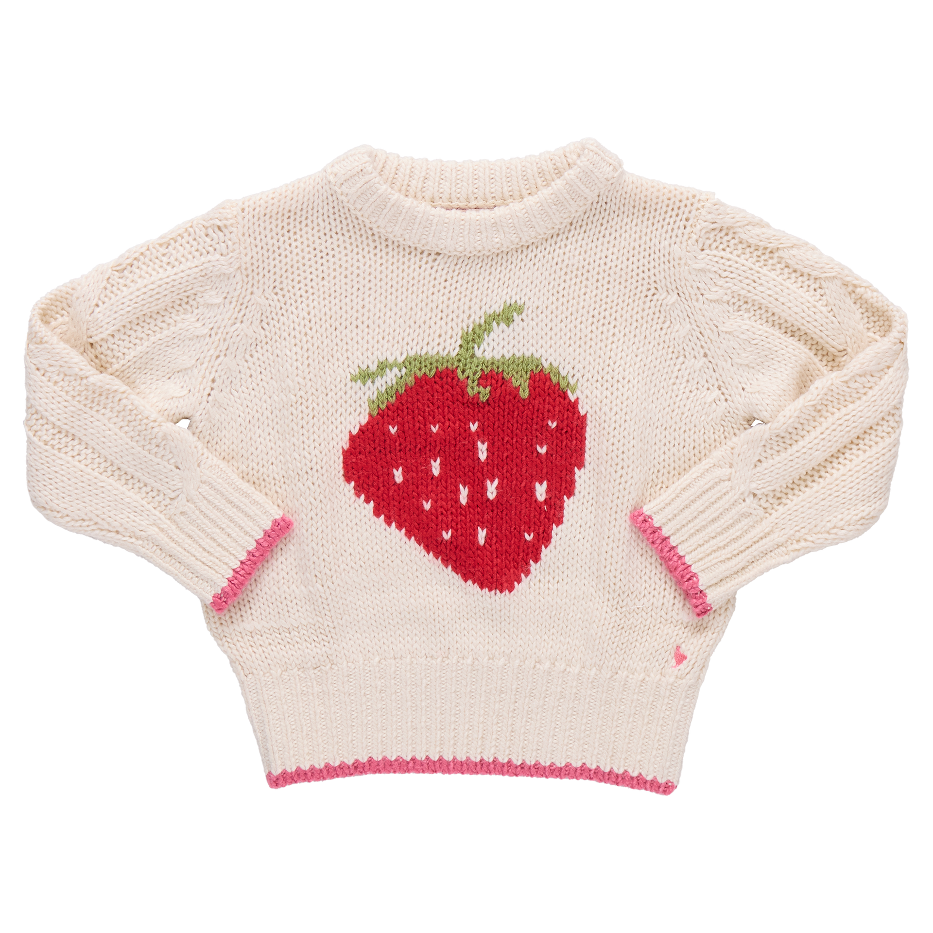 Girls Haven Sweater - Cream Strawberry – Pink Chicken