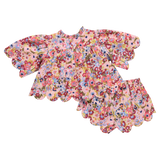 Baby Girls Scallop Misha 2-Piece Set - Burgundy Sketched Floral