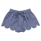 Girls Scallop Short - Chambray