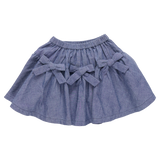 Girls Maribelle Bow Skirt - Chambray