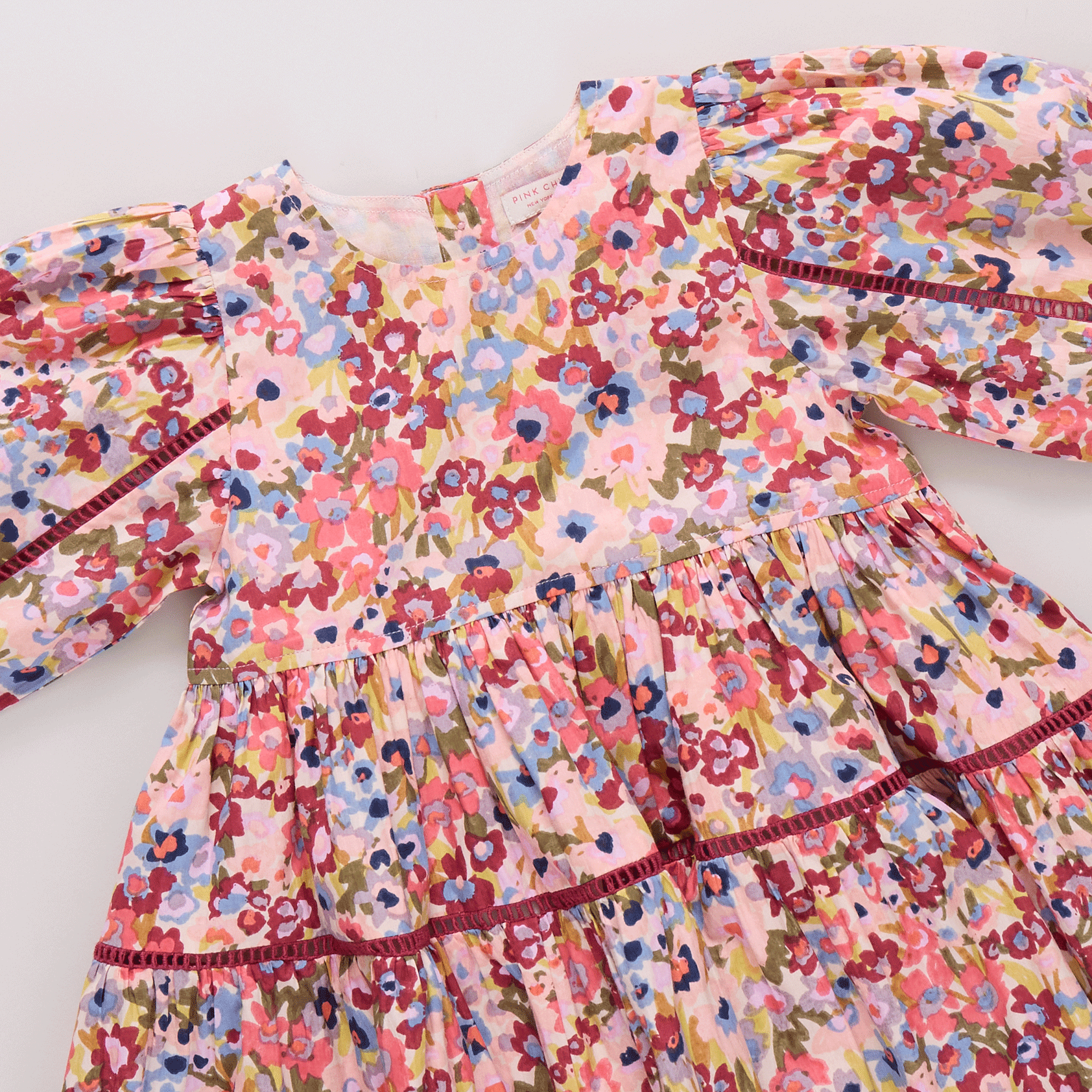 pink chicken maribelle dress Pink Chicken Women's Maribelle Dress in Lavender Posey Block Print M