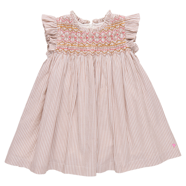 Girls Stevie Dress - Tawny Brown Stripe – Pink Chicken