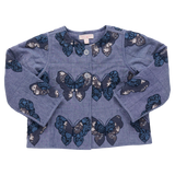 Girls Reversible Quilted Jacket - Quilted Butterfly