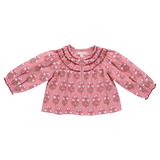 Girls Ava Top - Pink Strawflower
