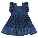 Girls Elsie Dress - Stellar Blue Garden Floral