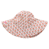 Baby Girls Sun Hat - Pink Prairie Block Print
