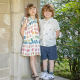 Multi Boys Jack Shirt - Vintage Car Embroidery