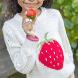 Girls Haven Sweater - Cream Strawberry