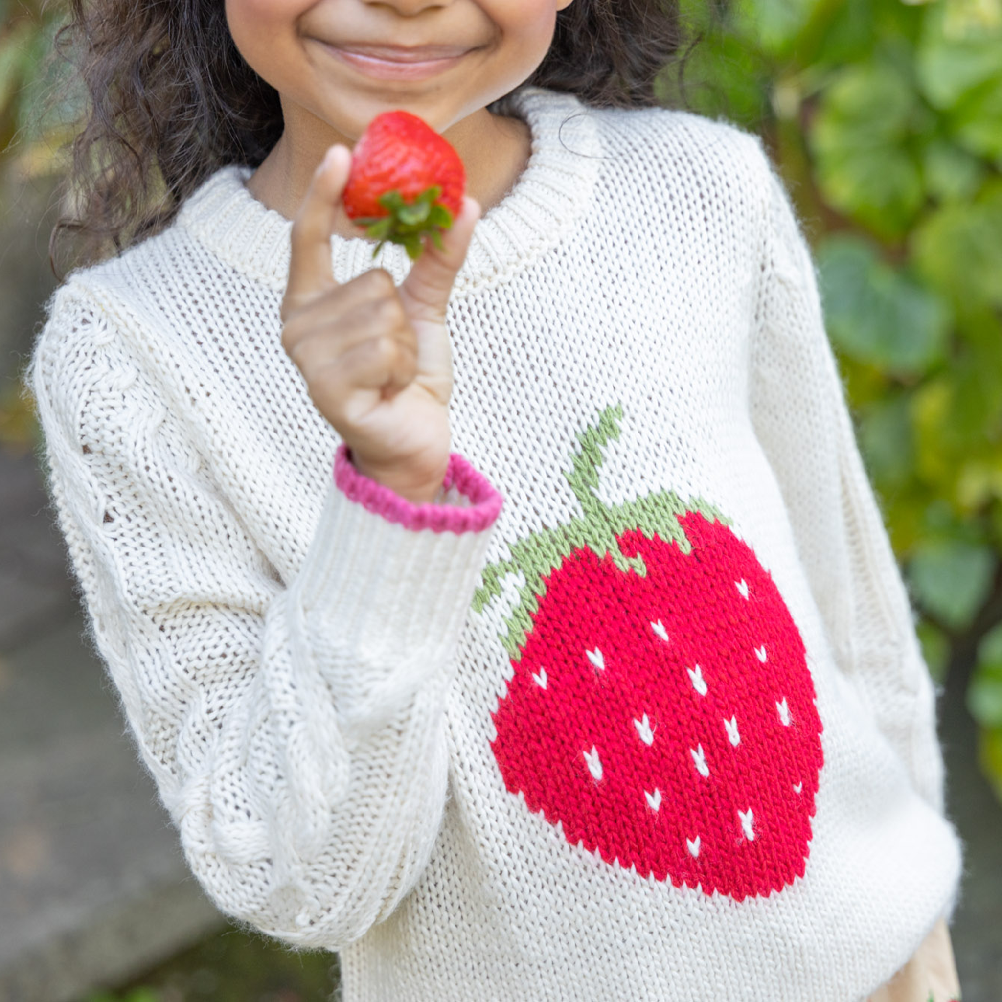 Girls Haven Sweater - Cream Strawberry – Pink Chicken Girls Haven Sweater - Cream Strawberry – Pink Chicken