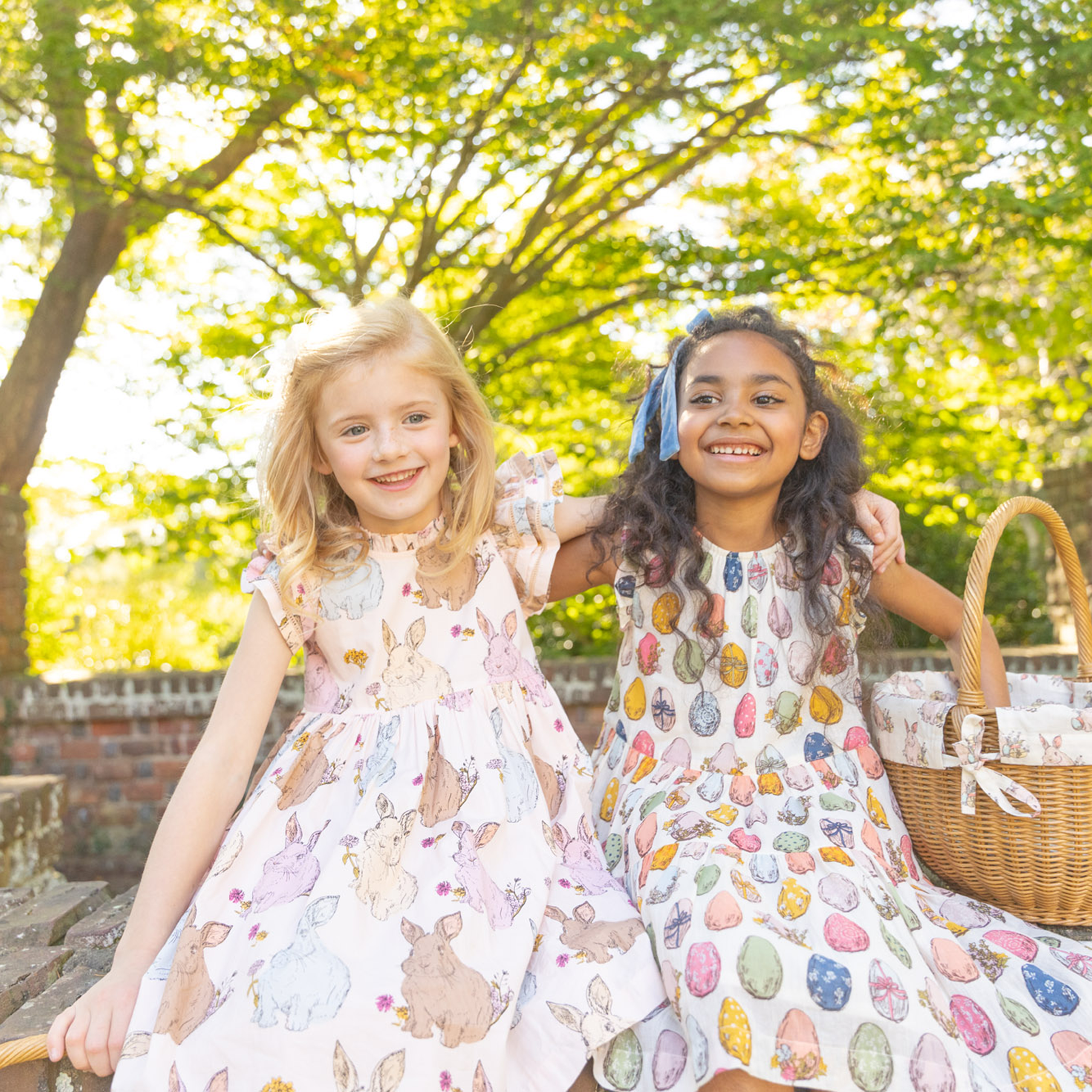 Girls Eloise Ruffle Dress - Multi Eggs Pink Chicken Girls Eloise Ruffle Dress - Multi Eggs Pink Chicken