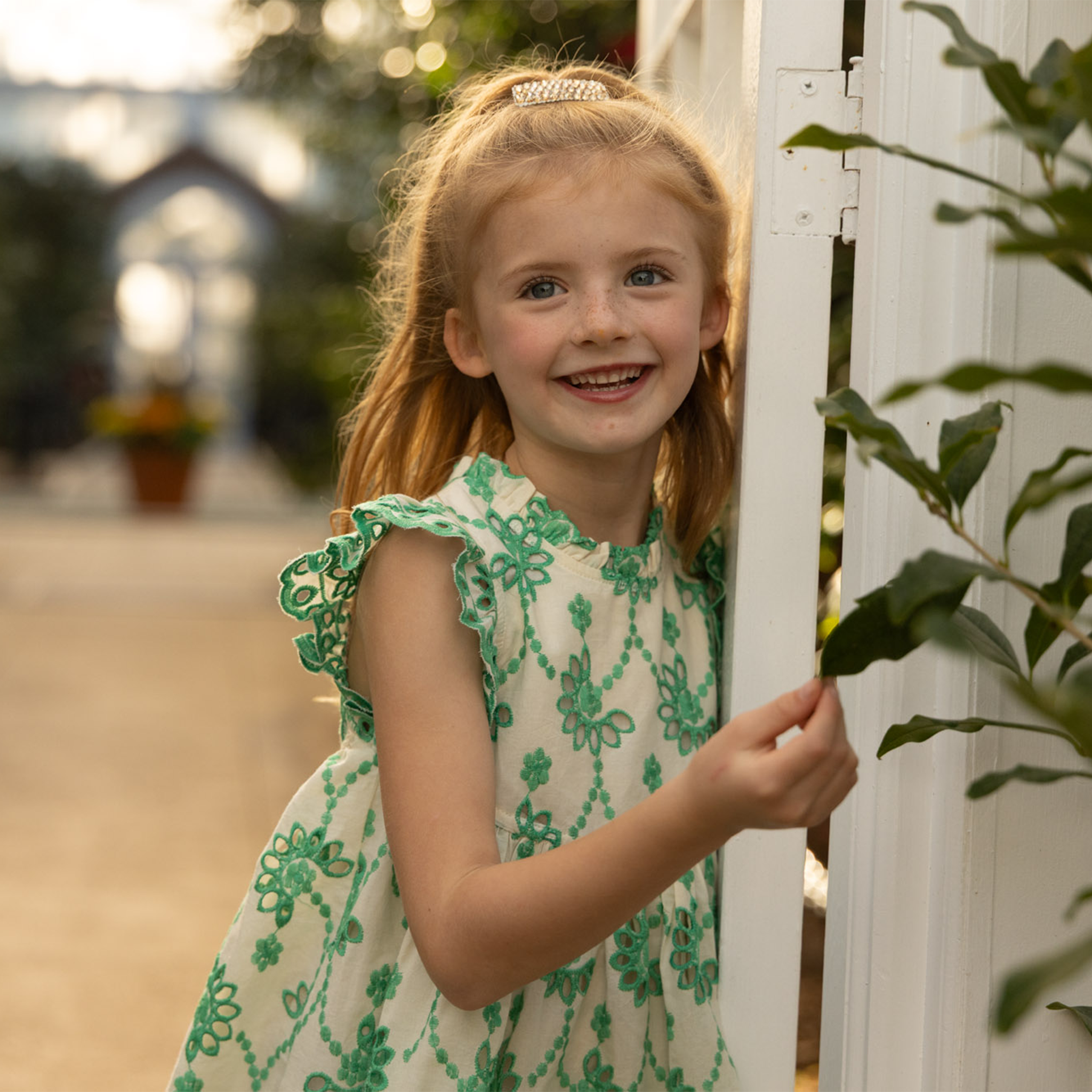 green floral toddler dress Elegant Baby Girls Green Floral Puff Sleeve Evening Dress Toddler Flower Girl Dresses, Green / 7-8 Years (140cm)