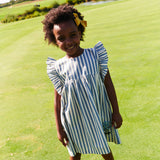 Girls Sarita Dress - Blue Stripe