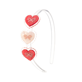 Bow Enamel Scalloped Hearts Headband