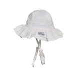 Double Ruffle Sun Hat - Vanilla Seersucker