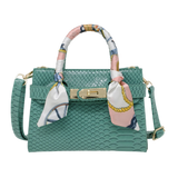 Crocodile Scarf Handbag - Green