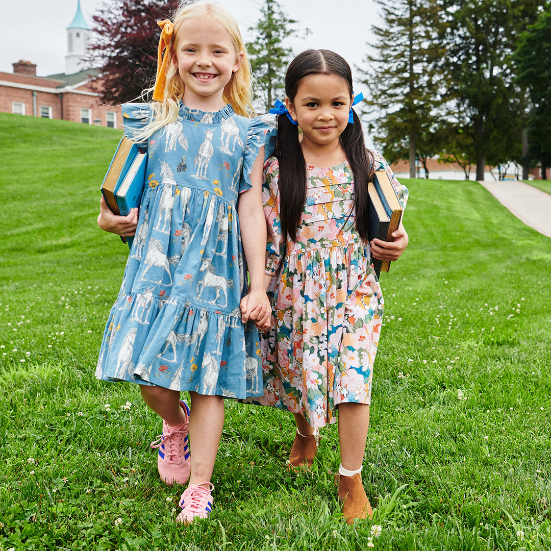Girls Evelyn Dress - Watercolor Floral Pink Chicken Girls Evelyn Dress - Watercolor Floral Pink Chicken