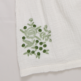 Girls Ava Dress - Green Embroidery
