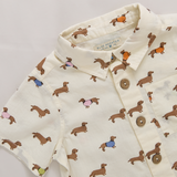Baby Boys Jack Shirt - Dachshunds In Sweaters