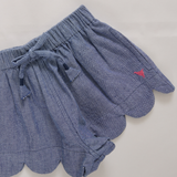 Girls Scallop Short - Chambray