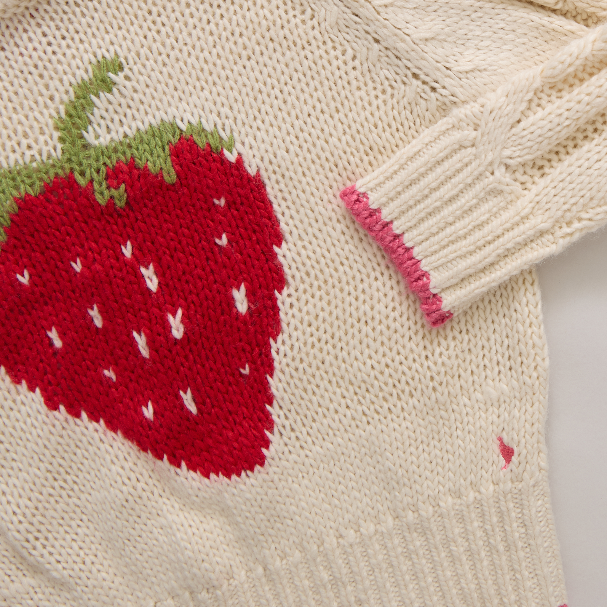 Girls Haven Sweater - Cream Strawberry – Pink Chicken