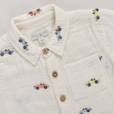 Multi Boys Jack Shirt - Vintage Car Embroidery
