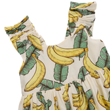 Girls Via Dress - Banana Leaves